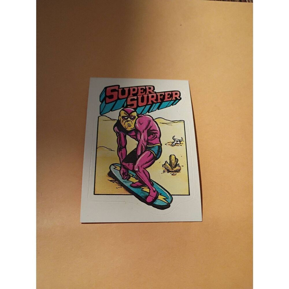 1983 General Mills Zero Heroe Trading Card Sticker Card Vintage #32 Super Surfer